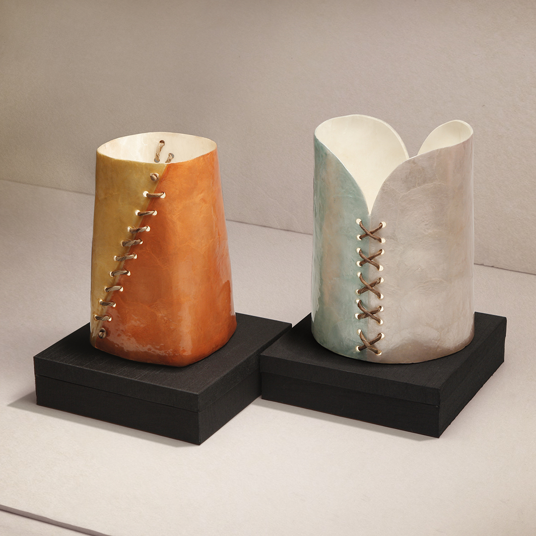 Corset-Inspired Shell Vases by Shell Arts Co., Inc.