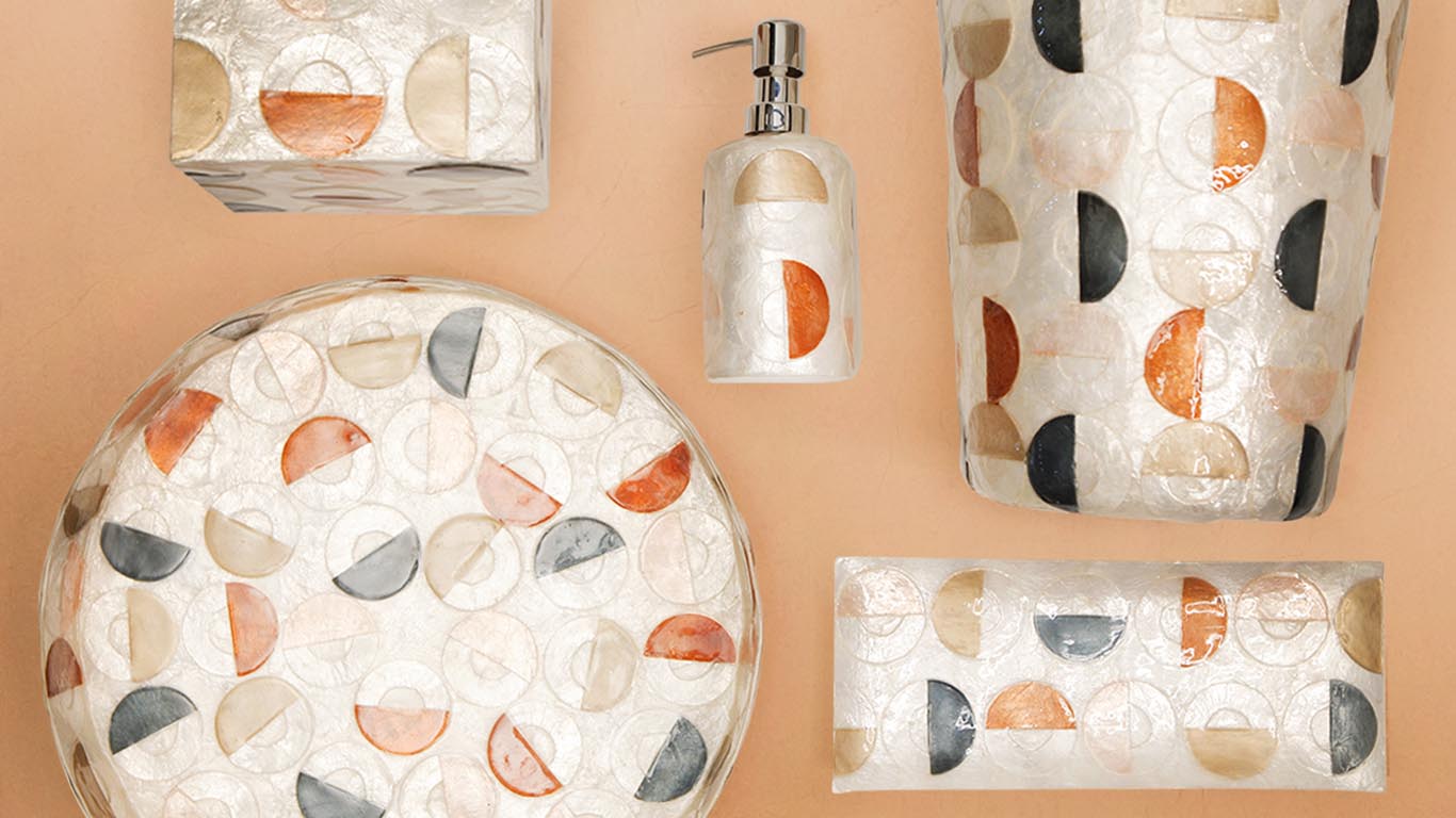 Home decor with mother of pearl and capiz shells