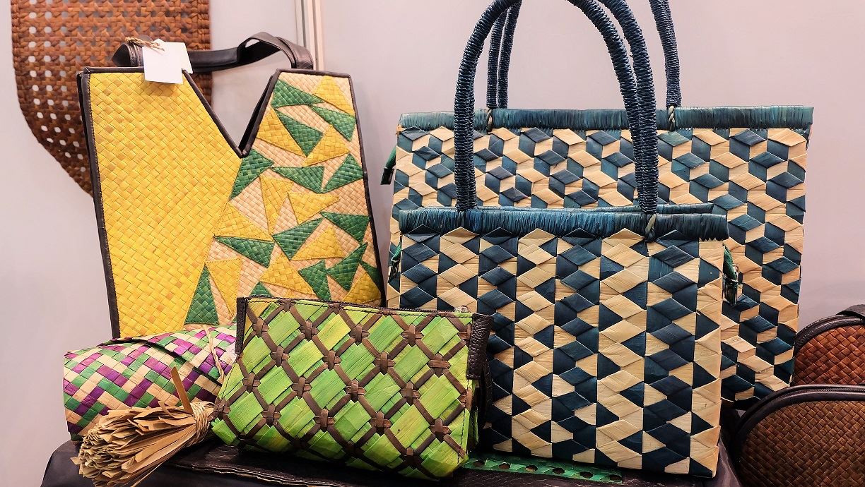 Bags made from pandan leaves
